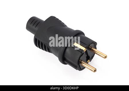 EU plug power supply isolated on white background. Stock Photo