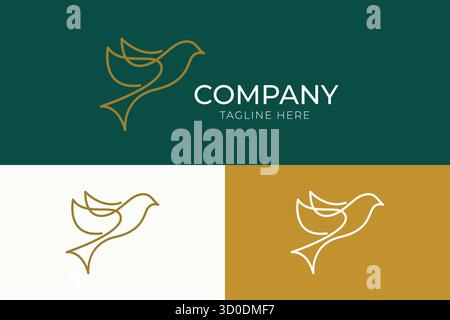 Abstract Illustration Bird Fly Logo Unique and Simply Concept Stock Vector