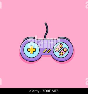 Retro Gaming Controller Vector Illustration Cartoon Design Stock Vector