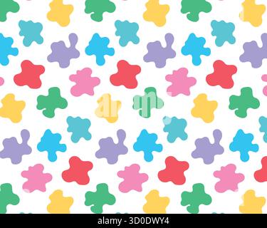 Pattern of multicoloured paint splatters. Isolated white background. Vector illustration. Stock Vector