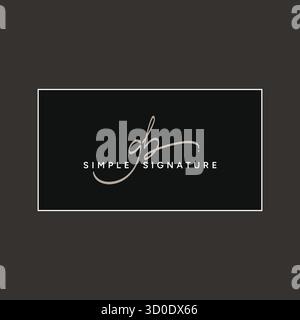 Initial Signature Logo for Letter GB - Vector Logo Template in Handwritten Signature Style Stock Vector