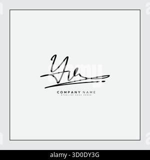 YV Signature Logo - Handwritten Vector Logo Template for YV Alphabet Stock Vector