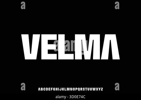 Modern strong bold sans serif alphabet display font vector illustration Stock Vector