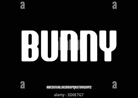 Cute bold rounded sans serif alphabet display font vector illustration Stock Vector