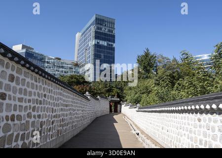 Jeongdong king's road in part of deoksugung doldam road in Seoul, South Korea Stock Photo