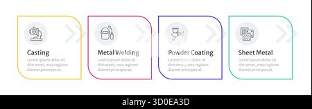 Metal product manufacturing infographic template Stock Vector