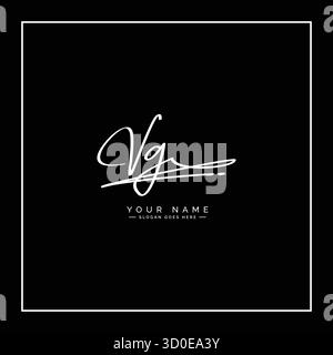 Initial Letter VG Vector Logo Template in handwritten Signature Style Stock Vector