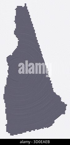 New Hampshire shape rings. State map formed by stacked circles. New Hampshire boundary shape design. Elegant vector illustration. Stock Vector