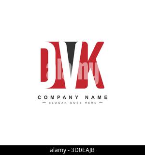 DVK Initial Letter Logo - Simple Monogram Logo Stock Vector