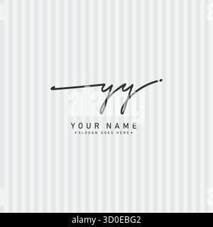 YY Handwritten Signature logo - Vector Logo Template for Beauty, Fashion and Photography Business Stock Vector