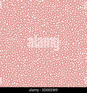 Triangles pattern. Tiny triangles size. Solid Color style. Rounded triangular cells outlined. Repeatable pattern. Fiery Sunset. Stock Vector