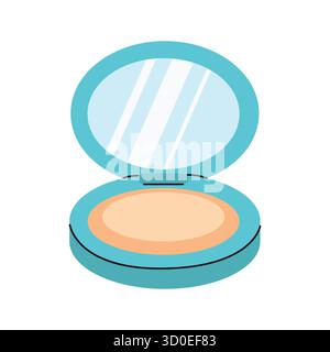 Face powder. Isolated white background. Vector illustration. Stock Vector
