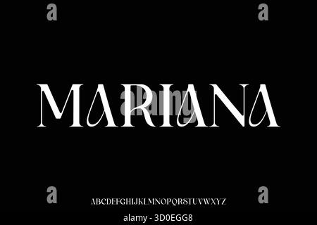 Beautiful elegant serif alphabet display font vector for logo design Stock Vector