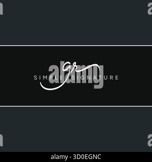 GR Signature Logo - Handwritten Vector Logo Template for GR Alphabet Stock Vector