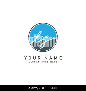 Simple Signature Logo for Alphabet TJ - Handwritten Signature for Photography and Fashion Business Stock Vector