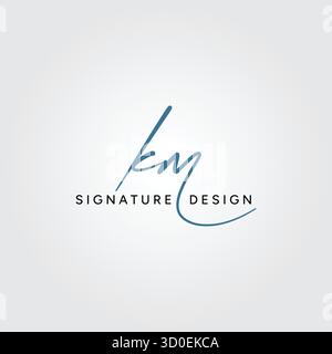 KM Signature Logo - Handwritten Vector Logo Template for KM Alphabet Stock Vector