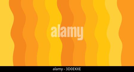 Vibrant orange wavy gradient background with smooth flowing lines Perfect for modern design presentations or summer-themed content Warm tones dynamic Stock Vector