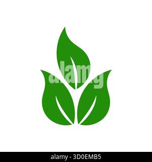 Green leaf eco logo design symbol representing nature organic and sustainability concept perfect for eco friendly branding natural products and enviro Stock Vector