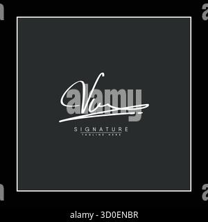 VU Handwritten Signature logo - Vector Logo Template for Beauty, Fashion and Photography Business Stock Vector