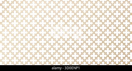 Seamless geometric rounded pattern based on traditional islamic art. golden color lines isolated white backgrounds. Great design for fabric, textile Stock Vector