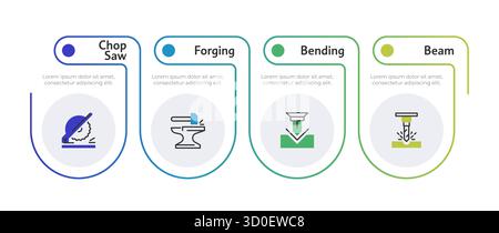 Metal forming machinery infographic template Stock Vector