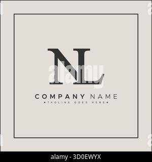 NL Minimal Vector Logo - Simple Business Logo for Monogram N and L Stock Vector