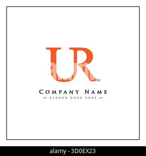 Initial UR Vector Logo - Elegant Monogram Template for letter U and R for your Business Stock Vector