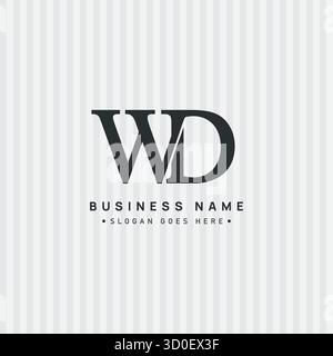 WD Minimal Vector Logo - Simple Business Logo for Monogram W and D Stock Vector
