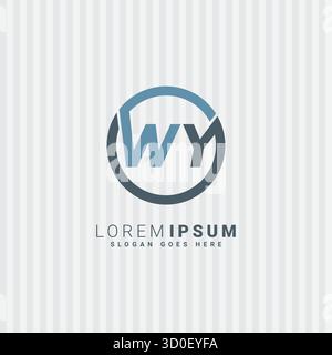 WY Minimal Vector Logo - Simple Business Logo for Monogram W and Y Stock Vector