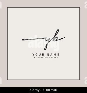 Simple Signature Logo for Alphabet YB - Handwritten Signature for Photography and Fashion Business Stock Vector