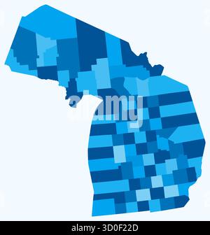 County Michigan Color Map of Michigan with counties. Just a simple state border map with ...