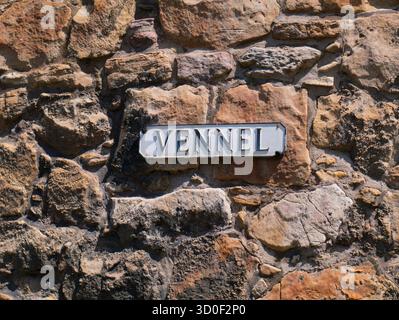 The Vennel alleyway stone wall, Old town, Edinburgh Stock Photo