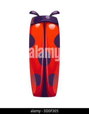 Ladybug insect cartoon font letter I. Red ladybug beetle kids ABC typeset sign, garden insect vector typeface letter. Spring lady bug font element or cartoon English alphabet type symbol Stock Vector