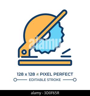 Chop saw line color icon Stock Vector
