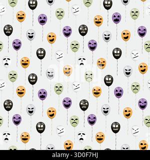Halloween air balloons with ribbons Stock Vector