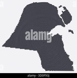 Kuwait round logo. Vintage travel badge with the circular name and map ...