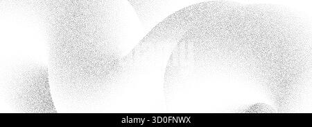 Stippled wavy sand grain texture. Dotted curved gradient wave background. Grunge gritty noise dot work wallpaper with particles, granules, speckles. Vector abstract halftone grit backdrop overlay Stock Vector
