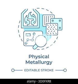 Physical metallurgy soft blue concept icon Stock Vector