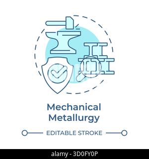 Mechanical metallurgy soft blue concept icon Stock Vector