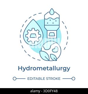 Hydrometallurgy soft blue concept icon Stock Vector