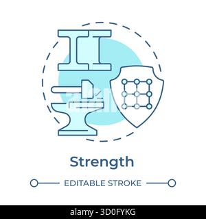 Strength soft blue concept icon Stock Vector