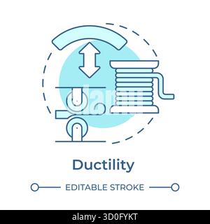 Ductility soft blue concept icon Stock Vector