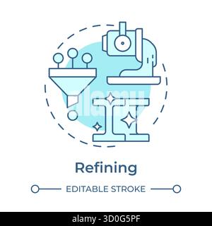 Refining soft blue concept icon Stock Vector