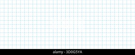 Planer page with dashed square grid. Seamless blue checkered paper pattern. Simple cross dash graph texture. Bullet journal notebook background. School math lined sheet wallpaper. Vector Stock Vector