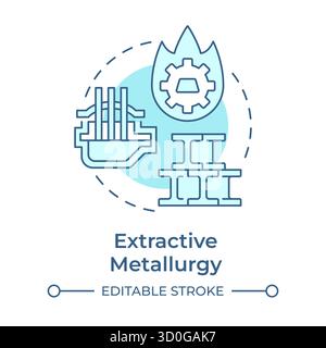 Extractive metallurgy soft blue concept icon Stock Vector