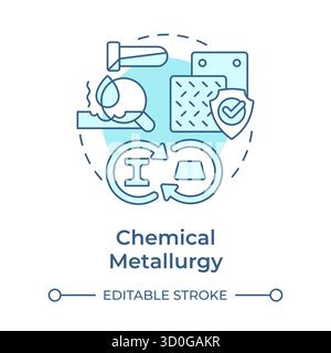 Chemical metallurgy soft blue concept icon Stock Vector