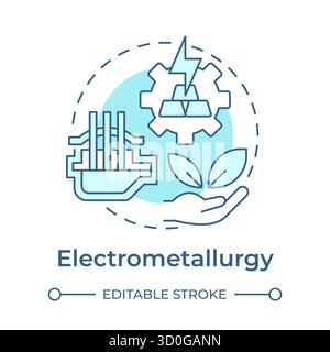 Electrometallurgy soft blue concept icon Stock Vector