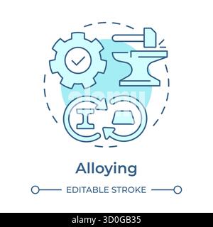 Alloying soft blue concept icon Stock Vector