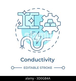 Conductivity soft blue concept icon Stock Vector