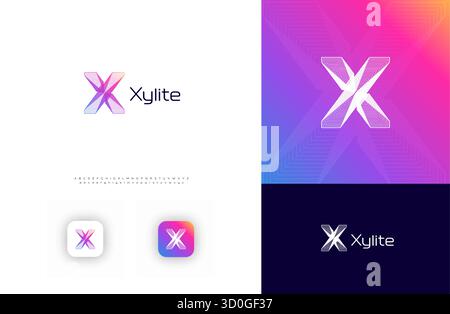 Creative Architect Logo 3D Line Logotype Engineering Technology, Architectural Monogram, Letter X for Architectural Company Business Branding Concept Stock Vector